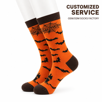 Chaussettes amusantes pour fête d'Halloween pour hommes et femmes - Chaussettes décontractées à thème Trick-or-Treat aux couleurs vives
