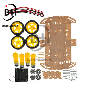 Kit de voiture électronique intelligente 4x4, châssis de voiture robot intelligente avec encodeur de vitesse et boîtier de batterie, kit DIY pour carte Arduino R3 - Product Image 2