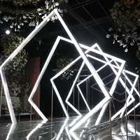 Boda dramático geométrica de arco de Metal LED, luz del túnel, luz de decoración