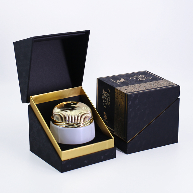 Customize Size Luxury Black Waterproof Eye Cream Empty Packaging Boxes with Sponge Lining for Makeup-Eco-Friendly Recyclable