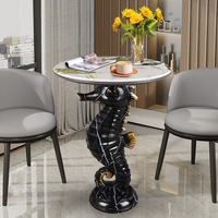 C040 Table basse de luxe en forme de dauphin, petite table de bureau, écologique, résistante aux UV et aux intempéries, pour salon, maison, hôtel, jardin
