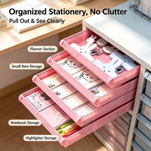 Meuble de rangement mobile multi-tiroirs avec roulettes, organiseur de fichiers de bureau, unité de rangement à tiroirs pour le bureau, l'étude et les fournitures de bureau - Product Image 6