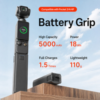 Poignée de batterie trépied perche à selfie pour DJI Osmo Pocket 3 4 Pro, accessoires pour caméra stabilisée, poignée d'alimentation 5000 mAh pour prise de vue en extérieur