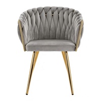 Fauteuils d'appoint en velours tuftés, design luxueux tissé à la main, pour salon et chambre à coucher