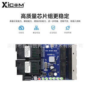 Convertidor de Medios de Fibra Óptica Xicom RPOE 2SC4E V3.0 100Mbps, Placa PCBA de 2 Fibras y 4 Puertos Eléctricos, Fibra Única/Dual - Product Image 1