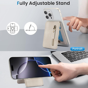 Mobile Phone Bag PU Leather Desktop Phone <strong>Holder</strong> &amp; Card Wallet Strong Magnetic RFID Blocking <strong>iPhone</strong> 17 Compatible Plain Design - Product Image 3