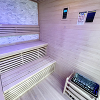 Sauna électrique extérieur en cèdre rouge en forme de cube avec poêle à vapeur sèche pour 4 personnes, bienfaits pour la santé
