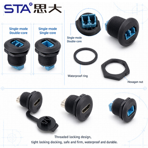 Adattatore Filettato per Cavo in Fibra Ottica SC LC Monomodale Singolo/Doppio Nucleo, Connettore Impermeabile IP67 per Montaggio a Pannello - Product Image 2