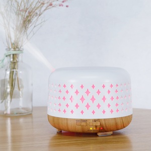 Humidificador de aire ultrasónico, difusor de luces LED de grano de madera para el hogar, difusor eléctrico de aceites esenciales - Product Image 6