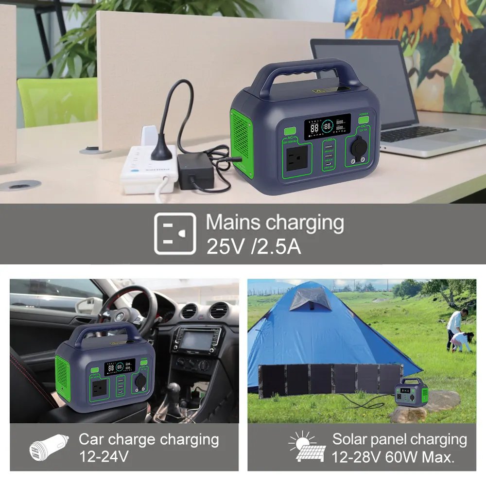 New Arrival 300W Laptop Powerbank 3.0 Portable High Speed Battery Portable Electric Car Charger with Solar Power Station