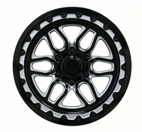 Nouvelles jantes tout-terrain forgées 17-20 pouces noir brillant avec anneau simulé Beadlock usiné argenté pour camion et SUV 5x127 6x135 20mm ET