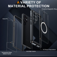 Casing ponsel Samsung Galaxy S25 Ultra S24 Plus S23 FE, casing penutup Coque kuat tahan guncangan, pelindung ponsel bening magnetik untuk Samsung Galaxy S25 Ultra S24 Plus S23 FE