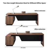 Livraison gratuite, entrepôt américain en stock, bureau de direction moderne, bureau de bureau avec tiroirs et classeur latéral pour bureau à domicile