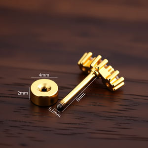 女女童防过敏不锈钢耳环蝴蝶月亮风格耳钉螺钉后螺旋软骨耳屏叶 - Product Image 3