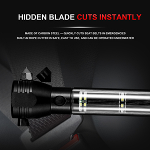 Herramienta de Escape de Emergencia, Martillo de Seguridad para Romper Ventanas con Linterna - Product Image 5