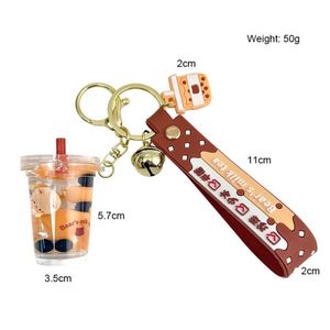 New Arrival Pearl Milk Tea Cup Keychain Bear Liquid Keychain <b>Floating</b> Keychain - Product Image 6