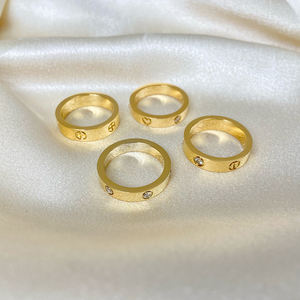 Titanium Steel Zircon <strong>Ring</strong> Titanium Steel Does Not Fade Couple 18K Stainless Steel <strong>Rings</strong> 2025 New Waterproof - Product Image 3