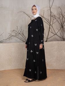 Nueva Abaya de Poliéster Bordada para Mujer, Hiyab Musulmán, Vestido Kimono para Eid, Boda, Manga Larga, Estilo Árabe, Dubai - Product Image 5