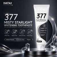 Dentifrice blanchissant en mousse 377 avec logo personnalisé, élimination des taches jaunes et réparation de l'émail, pour une haleine fraîche longue durée