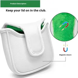 Housse de protection pour têtes de clubs de golf, 5 pièces, blanche, simple, imperméable, en cuir PU, pour usage sportif extérieur, transfrontalière - Product Image 3