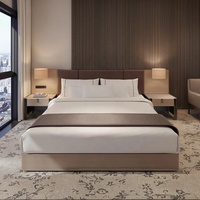 Ensemble de meubles de chambre à coucher d'hôtel en bois massif écologique de luxe moderne Lit king-size Table de chevet Armoire pour villa Appartement