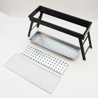 Grill à charbon de bois type tiroir, 1 pièce, rectangulaire et pliable, portable, pour plusieurs scènes, fêtes de camping