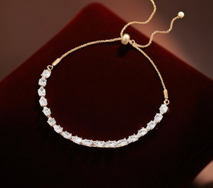 Bracciale Tennis in Cristallo Oro Rosa con Incastonatura a Canale, Classico per l'Uso Quotidiano Femminile - Product Image 2