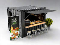 Conteneur pliable 20 pieds 40 pieds, Conteneur maritime transformé en bar, café, boutique, kiosque ou restaurant à vendre