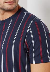 Buona vestibilità Slim in tessuto di cotone 100 a righe verticali di buona qualità a maniche lunghe magliette morbide per t-Shirt a manica lunga tinta in filato da uomo - Product Image 6