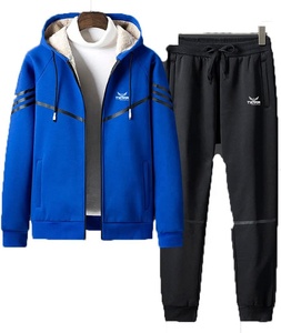 2023 <b>Tracksuit</b> High Quality 100% Cotton Jogging Wear Custom Fabric Sports Slim Fit Running Set 2 Pcs Suit Comfortable Hooded - Product Image 1