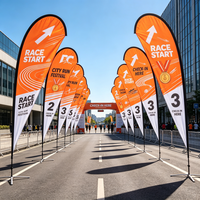 Drapeau professionnel durable à double face aux couleurs vives, qualité événementielle, en forme de P, pour événements et tournois sportifs en extérieur