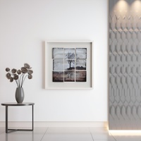 Décoration Murale Carrée en Verre DIY Motif Arbre 3D Écologique Style Art Déco Moderne Classique pour Maison et Bureau