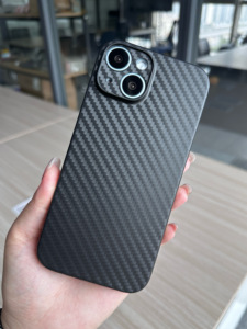 Twinscase Kevlar coque de téléphone pour <span class=keywords><strong>iPhone</strong></span> pour <span class=keywords><strong>14</strong></span> 15 16 <span class=keywords><strong>Pro</strong></span> <span class=keywords><strong>Max</strong></span> PP matériel Anti empreinte digitale couverture noir pour 15 <span class=keywords><strong>Pro</strong></span> Kevlar étui - Product Image 3