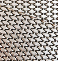 Panneau de maille décorative ovale rigide en acier inoxydable, maille ovale plate solide pour revêtement de cabine d'ascenseur
