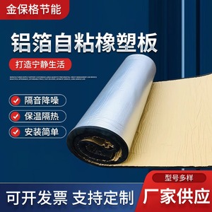Blue Aluminum Foil Adhesive <b>Backing</b> Rubber Plastic <b>Board</b> 2m x 50cm Soundproof Panel Car Insulation Damping Material - Product Image 4