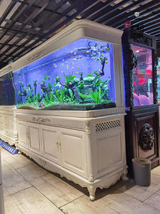 Armoire et support d'aquarium personnalisables avec tuyau de nénuphar, filtre éponge et aquarium pour réservoirs d'eau douce/marine - Product Image 4