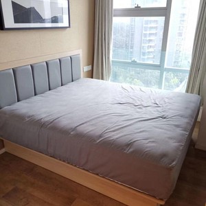 Economical Modern Hotel Bedroom Sets Plywood Base Platform <b>Bed</b> <b>Frame</b> with Tufted Headboard for Commercial Hospitality Furniture - Product Image 3
