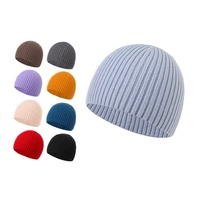 Bonnet en tricot sans couture une pièce pour hommes et femmes, bonnet chaud en laine pour couples, bonnet décontracté court à enfiler