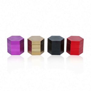 Hexagon 50 mm <b>Herb</b> <b>Grinder</b> 4 Parts Aluminum Metal Custom Logo Smoking Tobacco <b>Grinder</b> - Product Image 1