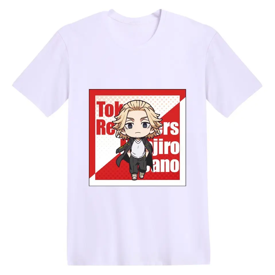 Kaus Cosplay Pria dan Wanita, Kaus Animasi Seri Tokyo Wanhui, T-shirt Cosplay Lengan Pendek Kekasih Pria dan Wanita