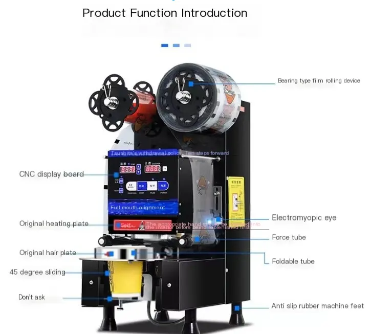 Machine à thé Machine à sceller les gobelets en gelée Machine à sceller les gobelets en plastique Boba de haute qualité Machine à sceller les gobelets en papier Machine à sceller les films Bulle de prix
