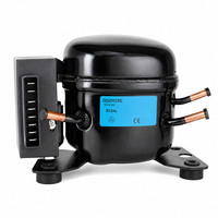 Compresseur de réfrigération hermétique QDZH35G DC 12-24V R134a, boîtier en acier scellé, extrémités de tubes en cuivre pour système de refroidissement