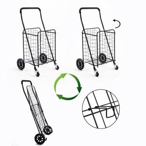 30kgs Fabriek Op Maat Draagbare Opvouwbare Winkelwagen Auto Voor Supermarkten Voor Familie Gebruik Draad Auto Universeel Wiel - Product Image 4