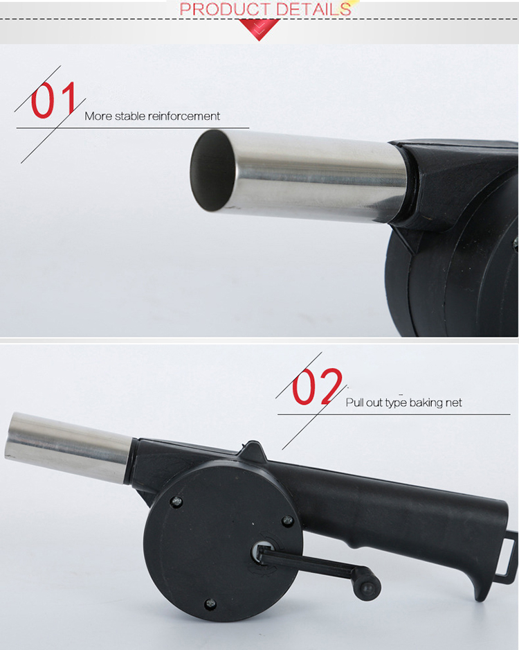 2021 Best Selling Products Outdoor Camping Picnic Barbecue Tools Mini Small Portable  Hand Crank Powered Manual Fan Air Blower