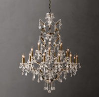 Lustre suspendu de style américain pour l'intérieur, finition laiton vintage, pour villas de luxe, hôtels, salle à manger