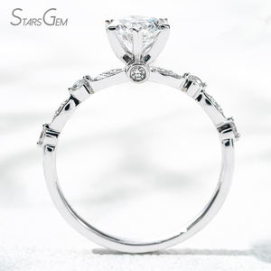 Bague de fiançailles Starsgem en diamant de laboratoire durable de 1,21 ct, or blanc 18 carats, taille brillant, solitaire, couleur classique D, unisexe - Product Image 2