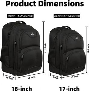 BSCI Exceptional Rolling <b>Backpack</b> with <b>Wheels</b> for Our Door's Traveling School Laptop Bag - Product Image 4