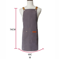 Tablier de travail en toile imperméable avec logo personnalisé et poches, uniformes pour serveurs, serveuses, cafés, uniformes de manucure, uniformes de grillades