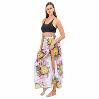 Hoge Kwaliteit Digitale Print Strandjurk Polyester Chiffon Voor Vrouwen