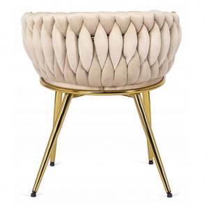 Nuevo restaurante café Oro lujo muebles baratos moderno al por mayor Metal hogar interior salón acento tela terciopelo sala de estar silla - Product Image 3